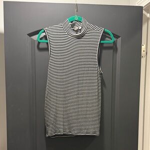 GAP Black and White Striped Tank Top